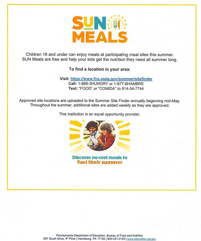 Summer Meals for Kids Site Finder flyer