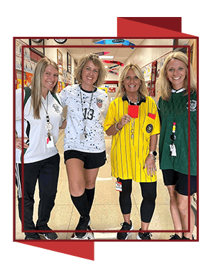 staff dressed as athletes