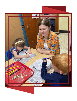 students sitting around a table